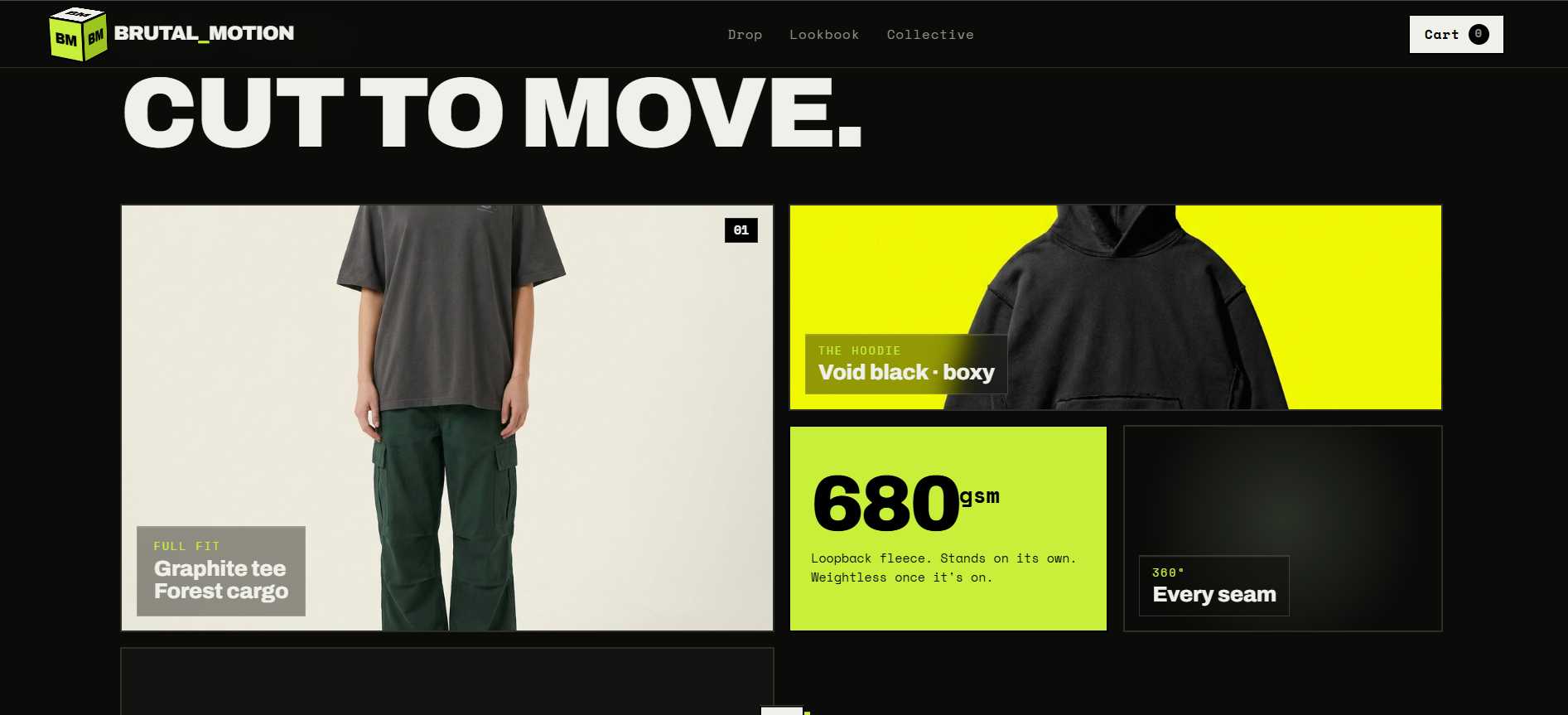 Brutal Motion streetwear website